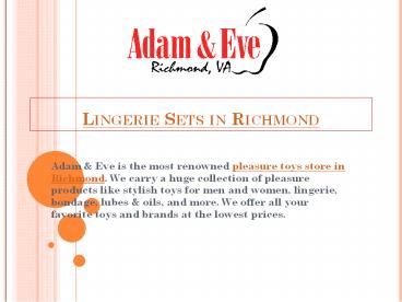 Lingerie Stores in Richmond