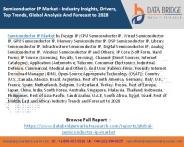 Semiconductor IP Market - Industry Insights, Drivers, Top Trends, Global Analysis And Forecast to 2028