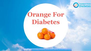Health Benefits of Orange For Diabetes