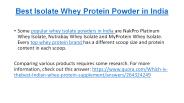 Best Isolate Whey Protein Powder in India