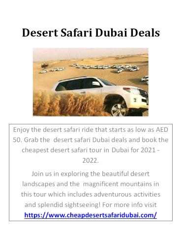 Desert Safari Dubai Deals