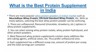 Best Protein Supplement in India
