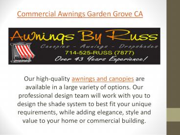 Commercial Awnings Garden Grove CA