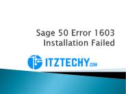 How to Fix Sage 50 error 1603