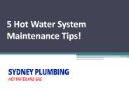 5 Hot Water System Maintenance Tips