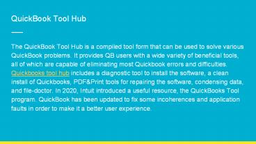 Download and install Quickbooks tool hub