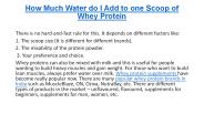 Water required in One Scoop of Whey Protein