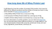 How long does 5lb of Whey Protein Last