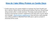 How to take Whey Protein on Cardio Days