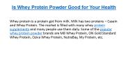 Is Whey Protein Powder Good for Your Health