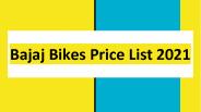 Bajaj Bikes price list