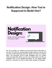 Notification Design: How You’re Supposed to Build One?