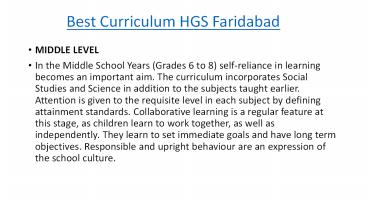 Best Curriculum Hermann Gmeiner School Faridabad