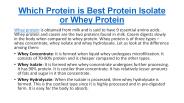 Which Protein is Best Protein Isolate or Whey Protein