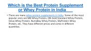 Best Protein Supplement or Whey Protein in India