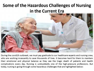 Some of Most Dangerous Nursing Issues Today
