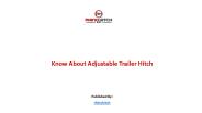Know About Adjustable Trailer Hitch
