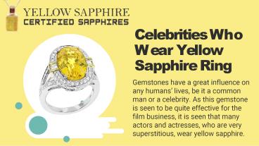 celebrity who wear yellow sapphire