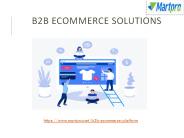 B2B Ecommerce Solutions