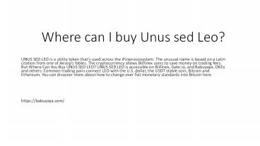 Where can I buy Unus sed Leo?