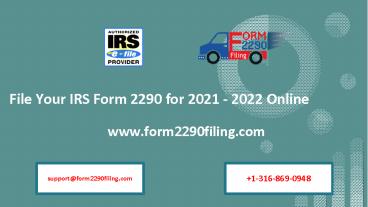 File Your IRS Form 2290 for 2021 - 2022 Online