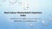 Colour Masterbatches Manufacturers India