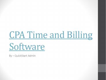 CPA Time & Billing Software Solution – QSA
