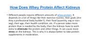 How Does Whey Protein Affect Kidneys