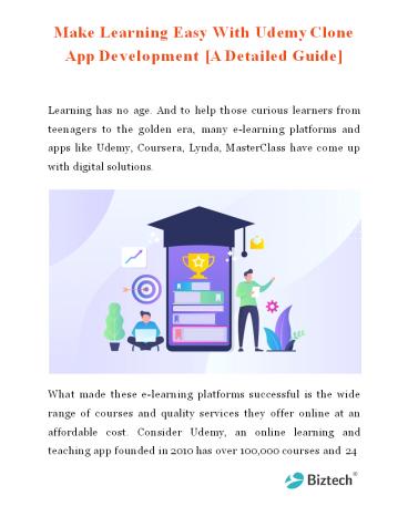 Make Learning Easy With Udemy Clone App Development [A Detailed Guide]