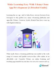 Make Learning Easy With Udemy Clone App Development [A Detailed Guide]