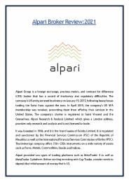 Alpari Broker Review:2021