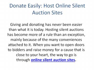 Online silent auction sites