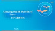 Top 7 Benefits of Pears For Diabetes