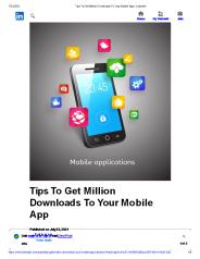 Tips To Get Million Downloads To Your Mobile App