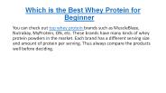 Which is the Best Whey Protein for Beginner