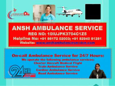 Get Latest Technique Based Air Ambulance Service in Patna | ANSH