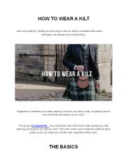 HOW TO WEAR A KILT