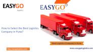 How to Select the Best Logistics Company in Pune?