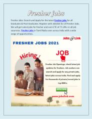 Fresher jobs