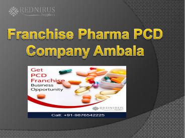 Franchise Pharma Pcd Company Ambala
