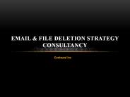 Email & File Deletion Strategy Consultancy