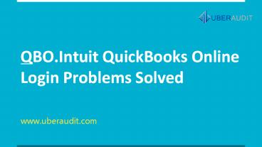 QBO.Intuit Quickbooks Online Login Problems Fixed