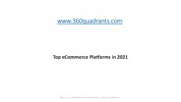 Top eCommerce Platforms in 2021