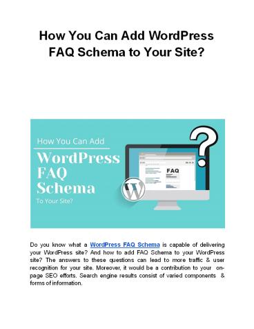 How You Can Add WordPress FAQ Schema to Your Site?