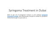 Syringoma Treatment in Dubai