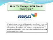 Change MSN Password / Delete MSN Email Account