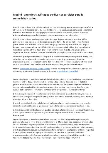 Madrid - anuncios clasificados de diversos servicios para la comunidad - varios