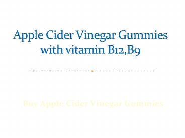 Fat Burner Apple Cider Vinegar