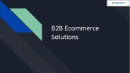 B2B Ecommerce Solutions