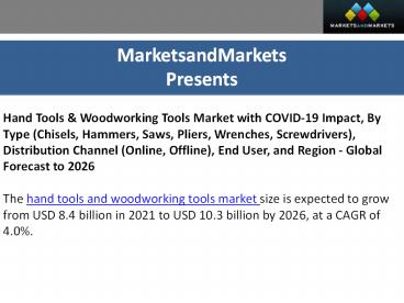 Hand Tools & Woodworking Tools Market worth $10.3 billion by 2026